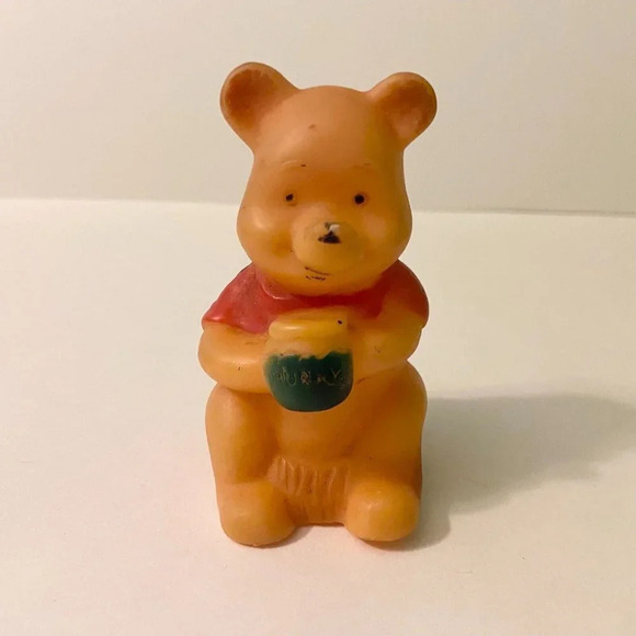 Vintage Lot of 4  Disney Winnie The Pooh Sqeak Toy Mirrorer Rattle and Figures - Picture 5 of 13